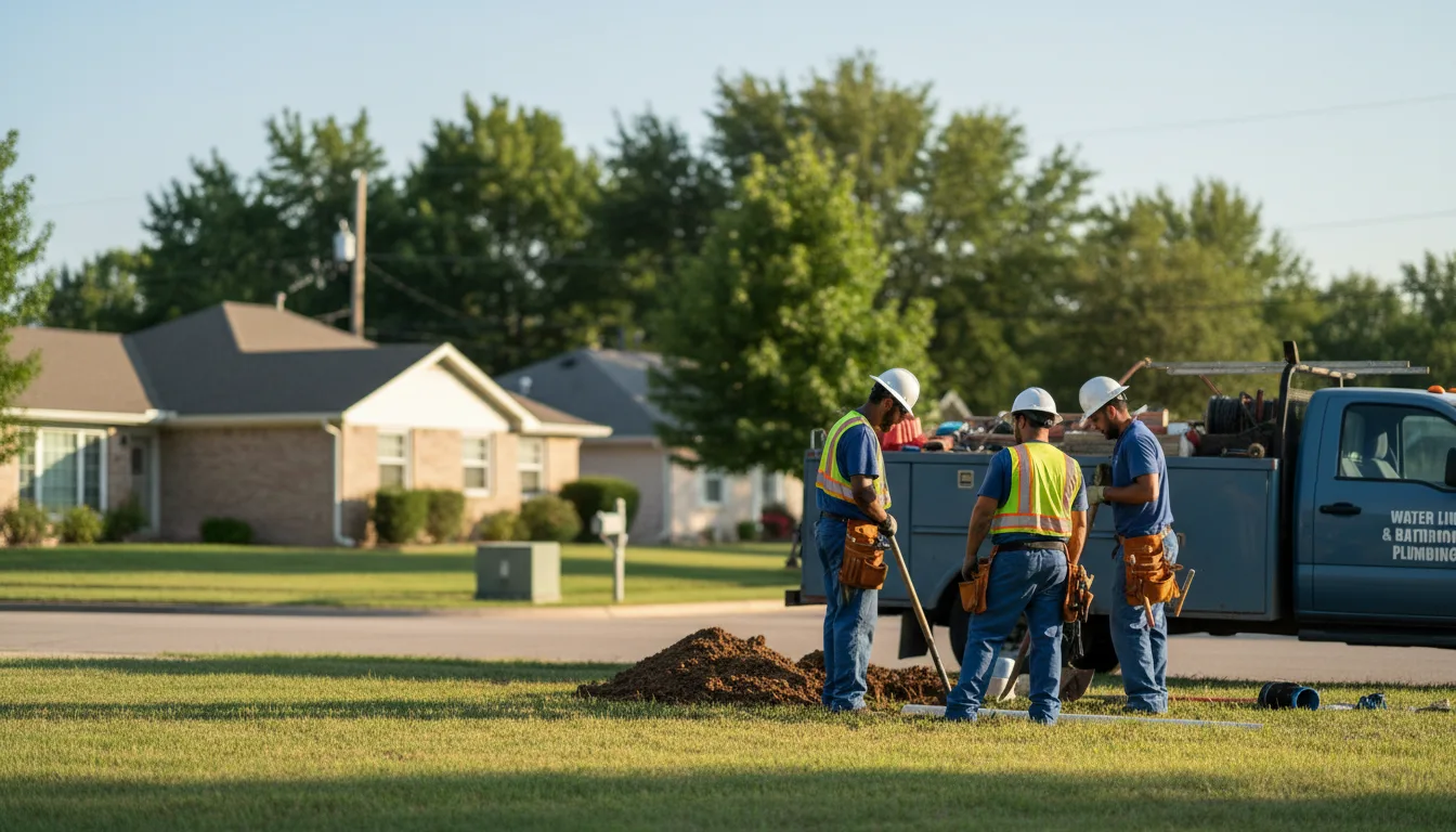 Residential water line and bathroom plumbing service in Warfield, VA